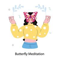 Trendy Butterfly Meditation vector