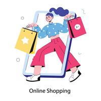 Trendy Online Shopping vector