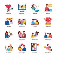 Latest Collection of Valentines Day Flat Icons vector