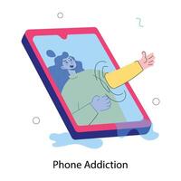 Trendy Phone Addiction vector