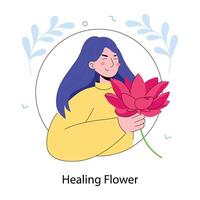 Trendy Healing Flower vector