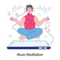 Trendy Music Meditation vector