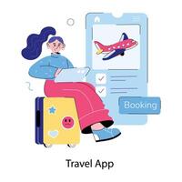 Trendy Travel App vector