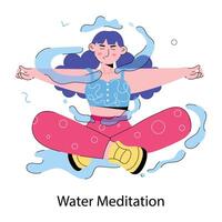 Trendy Water Meditation vector