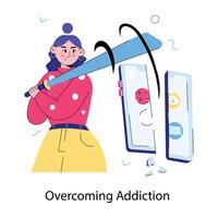Trendy Overcoming Addiction vector