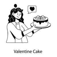 Trendy Valentine Cake vector