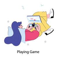 Trendy Playing Game vector