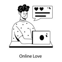 Trendy Online Love vector