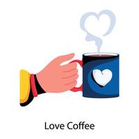 Trendy Love Coffee vector