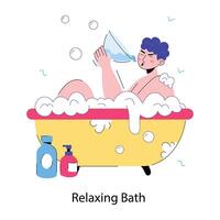 Trendy Relaxing Bath vector