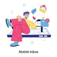 Trendy Mobile Inbox vector