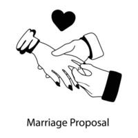 Trendy Marriage Proposal vector