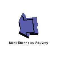 Map City of Saint Etienne Du Rouvray design illustration, symbol, sign, outline, World Map International template on white background vector