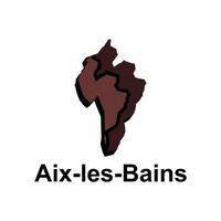 Map City of Aix Les Bains design illustration, symbol, sign, outline, World Map International template on white background vector