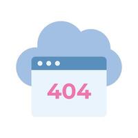 404 error con nube demostración concepto isométrica icono de nube web error vector