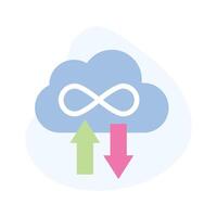 flechas con nube es demostración concepto de datos transferir, editable Listo a utilizar vector