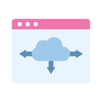 Cloud inside website, concept isometric icon of cloud computing vector