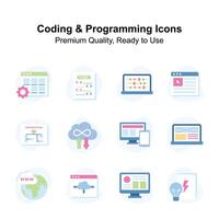 Well designed coding and programming icon set, ready for premium use vector