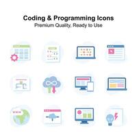 Well designed coding and programming icon set, ready for premium use vector