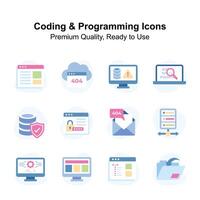 Get these amazing and unique coding and programming related icons set vector