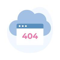 404 error with cloud showing concept isometric icon of cloud web error vector