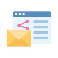 Envelope on website is showing mailing flat concept, editable vector