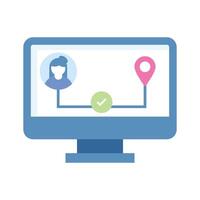 map pins sign location icon with flat simple style. illustration vector