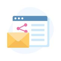 Envelope on website is showing mailing flat concept, editable vector