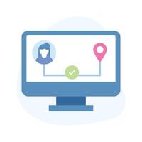 map pins sign location icon with flat simple style. illustration vector