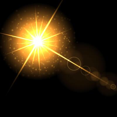 golden sunlight. flash of light Lens Flare