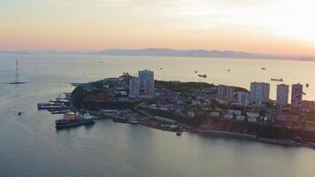 The beautiful peninsula of Shkota, Egersheld, in the rays of the setting sun video