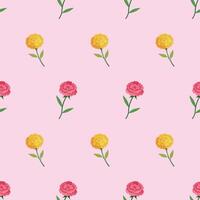 carnation seamless pattern continuous background vector