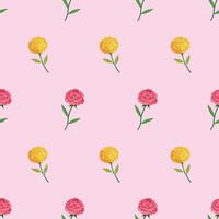 carnation seamless pattern continuous background vector