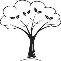 a black and white drawing of a tree with leaves and a white background vector