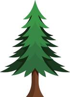 Illustration of a pine tree isolated on flat style vector