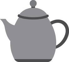 grey color teapot isolated illustration flat design vector