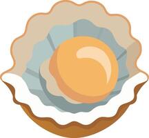 hand drawn oyster sea food flat vector