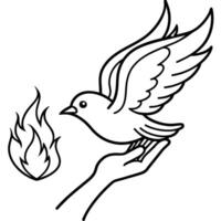 Peace symbol, dove icon template vector