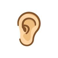 templete human ear outline design colour gradation. vector