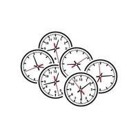 collection of aesthetic wall clock simple outline design. vector