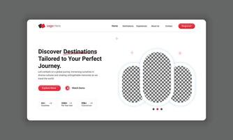 sitio web encabezamiento diseño para un viaje agencia o viaje aterrizaje página plantilla, héroe sección diseño para un viaje negocio, web diseño para de viaje vector