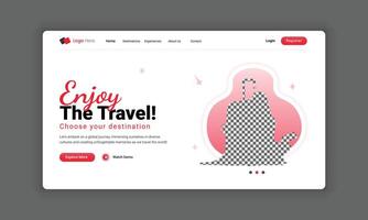 Website header design for a travel agency or travel landing page template, hero section design for a travel business, web design for traveling vector