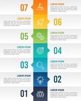 Infographic Timeline 7 Steps to Success. Milestone, Project, Information, Presentation and report. vector