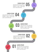 Vertical Infographic of the road to success design template. Roadmap, Milestone, Timeline and Presentation. vector