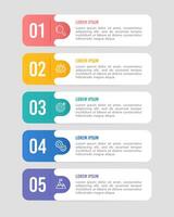 Infographic Banners Set of 5 Vibrant Colored Banners with Numbers, Icons and Content Areas vector