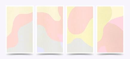 Set of minimalist abstract line wave pattern. Hand drawn line element abstract arts background vector