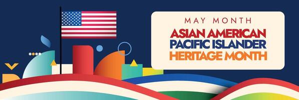 Asian American Pacific Islander Heritage month. May as Asian American Pacific Islander Heritage month a celebration of the culture, traditions, history of Asian Americans and Pacific Islanders in USA vector