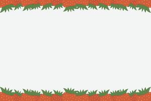 Strawberry border frame. Fruit berry frame vector