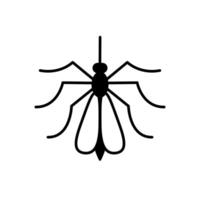 Mosquito black glyph icon. Flat illustration isolated on white background. vector