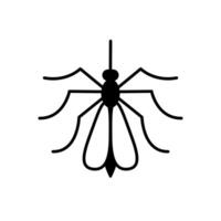 mosquito negro glifo icono. plano ilustración aislado en blanco antecedentes. vector